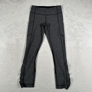 Lululemon Leggings Women Size 4 Gray Cropped Gym Running Yoga Activewear Pants